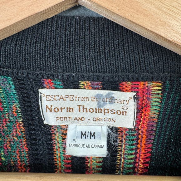 Norm Thompson Vintage 3D Textured Knit Sweater Mens Medium Coogi Style Cotton - Picture 4 of 7